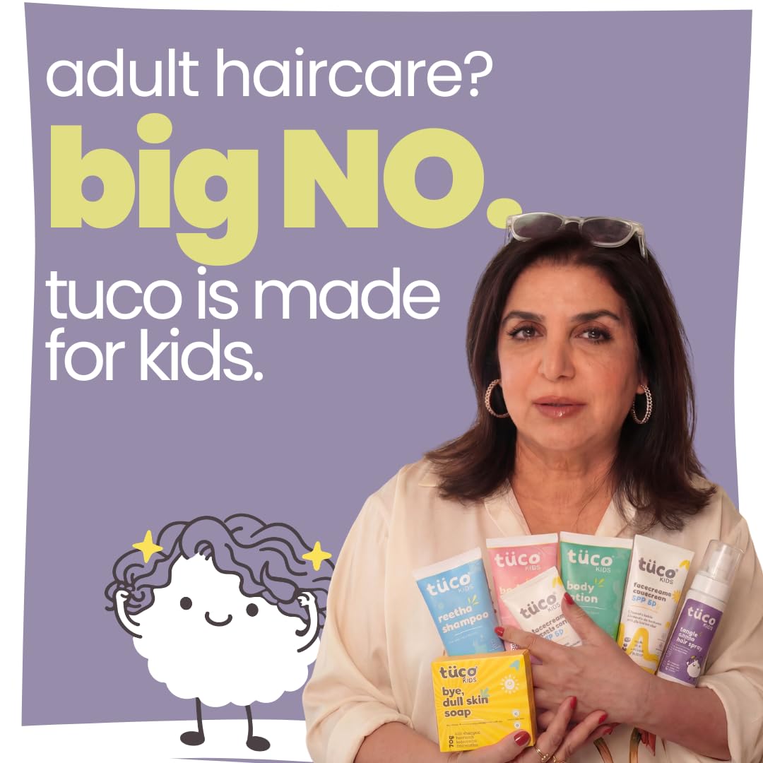 TucoÂ® Kids Tangle Tamer Hair Conditioner | Jojoba Oil & Keratin | pH Balanced, Frizz Free, Hypoallergenic | Ages 2-5, 4-10, 10-15, 5-10 Years | Paraben & Sulphate Free | 100ml (Pack Of 1)
