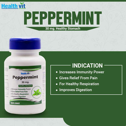 Healthvit Peppermint 30mg Healthy Stomach 60 Capsules