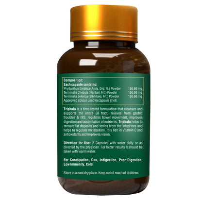 Zeelab Triphala Gut Health Capsules || Improves Digestion & Bowel Wellness | Relieves Constipation (100 Capsules)