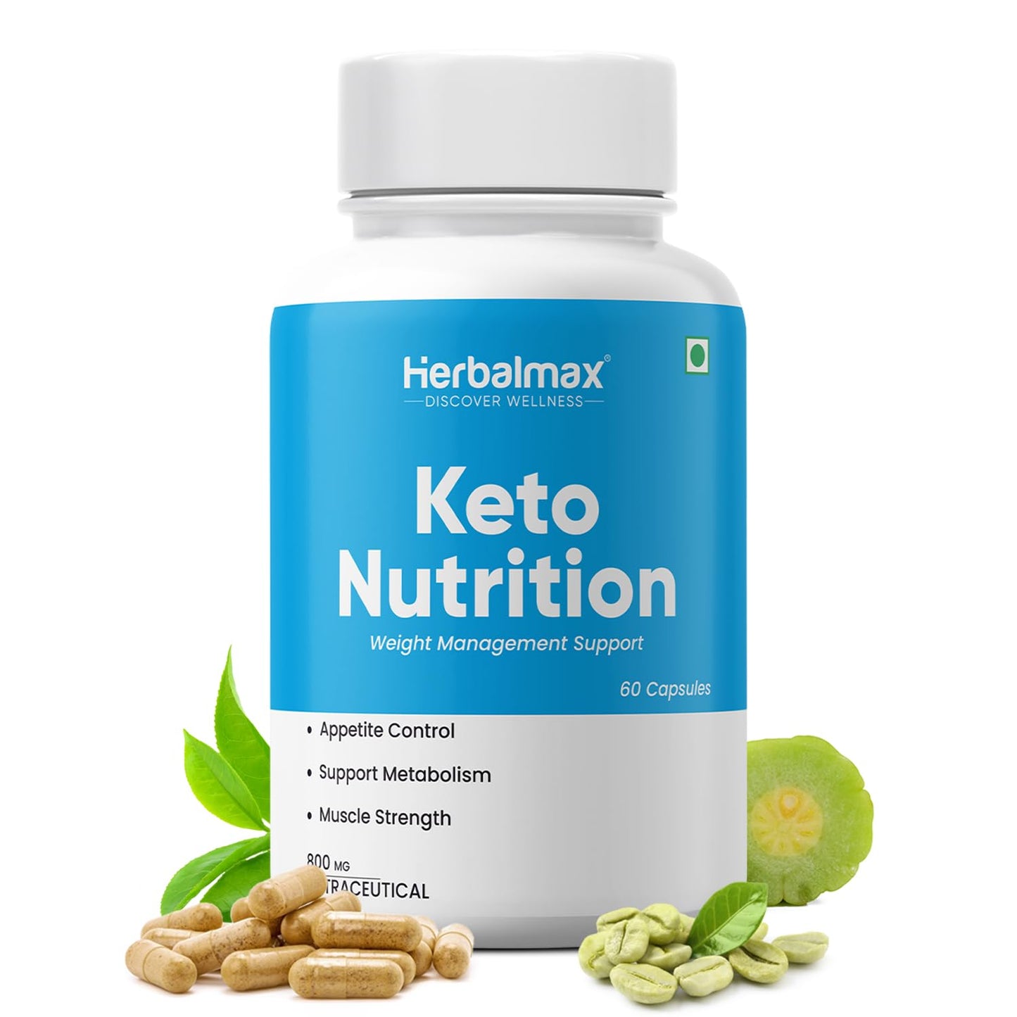 Herbal Max Keto Nutrition Weight Management | Supports Effective Weight Loss, Fat Burning, Belly Fat Reduction, Ketosis & Energy Boost â€“ 60 Veg Capsules | For Men & Women