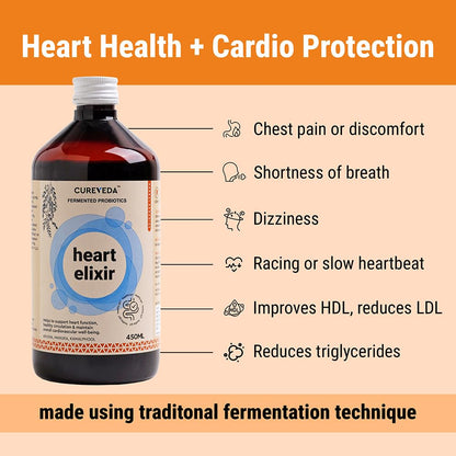 Cureveda Herbal Heart Elixir (Arjuna, Manuka, Kamalphool) Heart Health 450ml Syrup