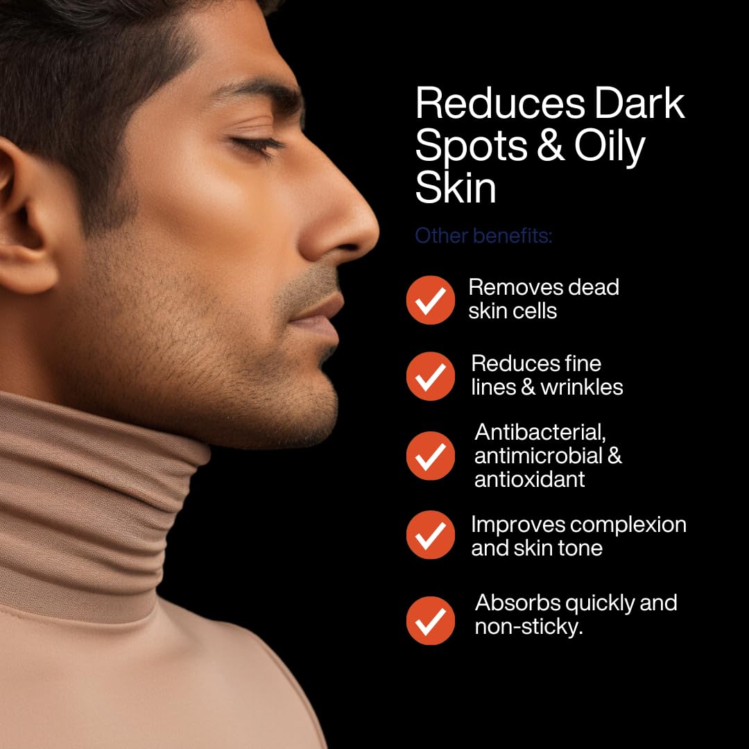 Multi Action Brightening Face Scrub for Men | Blackhead & Tan Removal | Gentle Exfoliation | Reduce Dark Spots & Oil | Remove Dead Skin, Reduce Acne & Wrinkles | For all skin types, 50ml