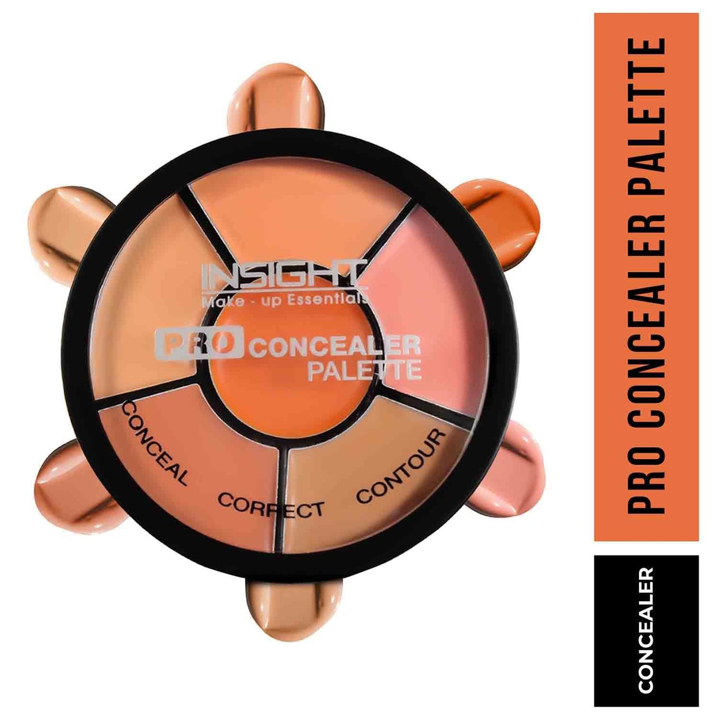 INSIGHT Pro Concealer Palette â€“ Shade Concealer | Makeup Wheel for Face | Satinâ€“Matte Finish | 3-in-1 Conceal, Contour & Correct | Waterproof | Full Coverage | 15gm