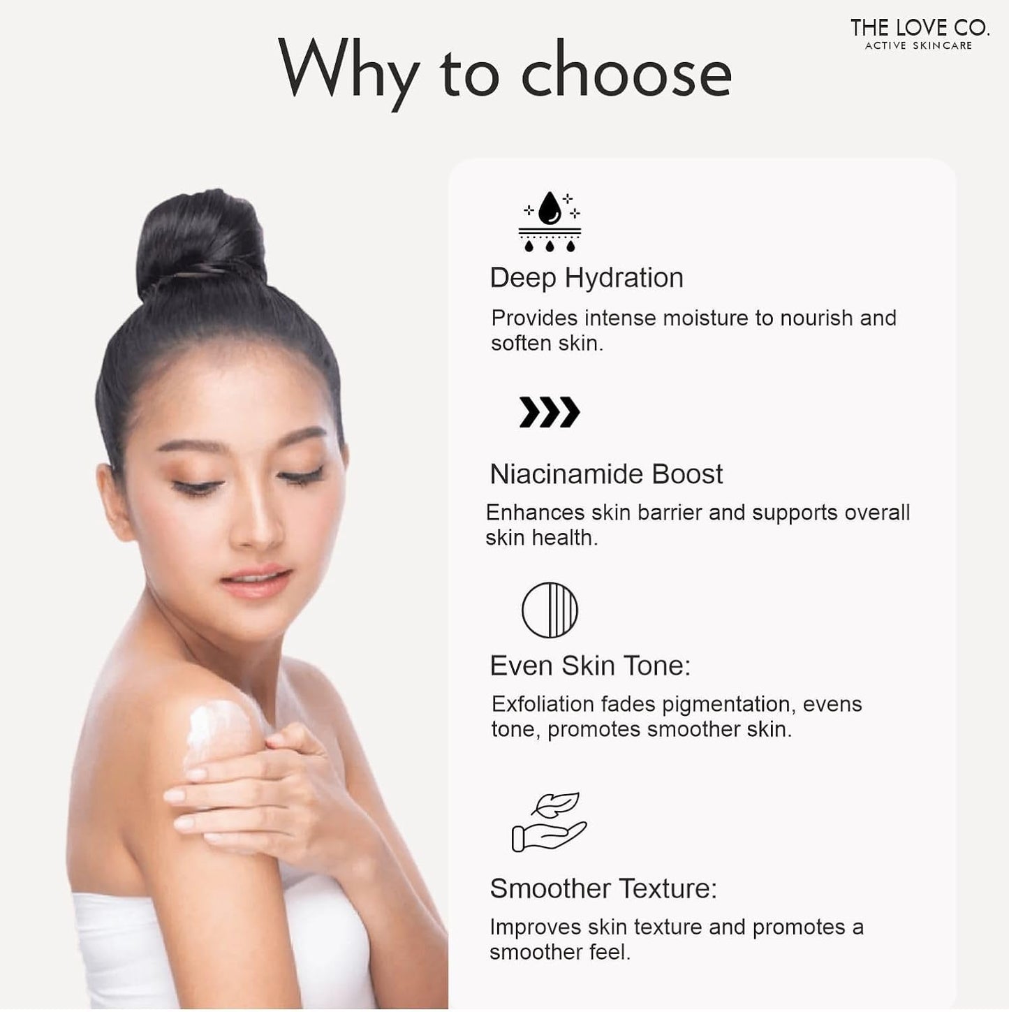 THE LOVE CO. Ultra Hydrating 5% Niacinamide Body Lotion - Moisturizer For Body - Repairs Skin Barrier, Reduces Acne Marks & Nourishes | For All Skin TypesActive Skincare - 250ml