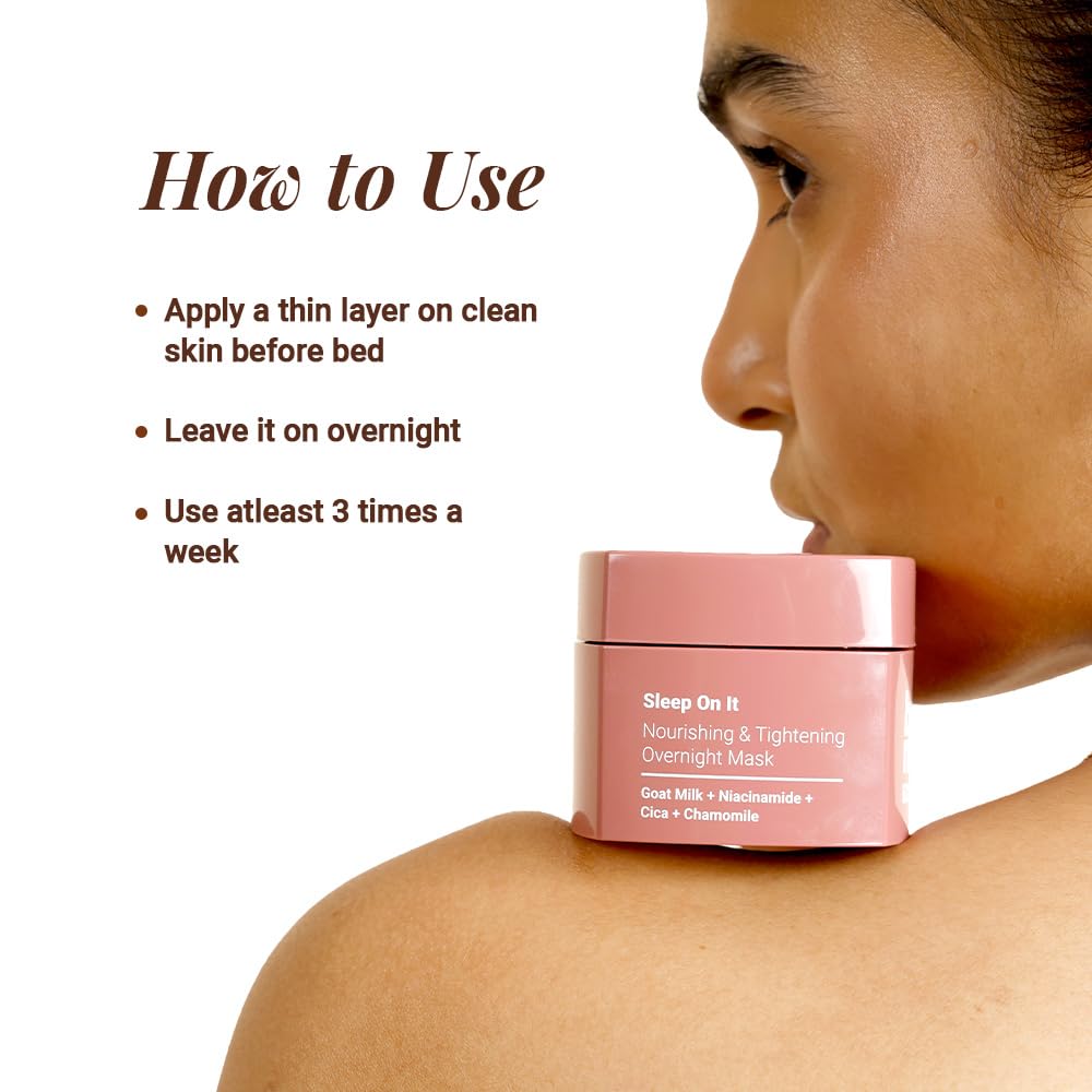 Be Neude Sleep On It Overnight Hydrating Mask 50ml â€“ Leave-on Night Cream Mask with Goat Milk, Niacinamide for Glowing, Nourished Skin; Hydration & Repair; Suitable for Men & Women, All Skin Types
