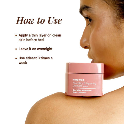 Be Neude Sleep On It Overnight Hydrating Mask 50ml â€“ Leave-on Night Cream Mask with Goat Milk, Niacinamide for Glowing, Nourished Skin; Hydration & Repair; Suitable for Men & Women, All Skin Types