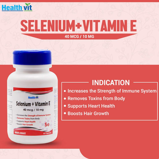 Healthvit Selenium 40 mcg + Vitamin E 10 mg 60 Capsules