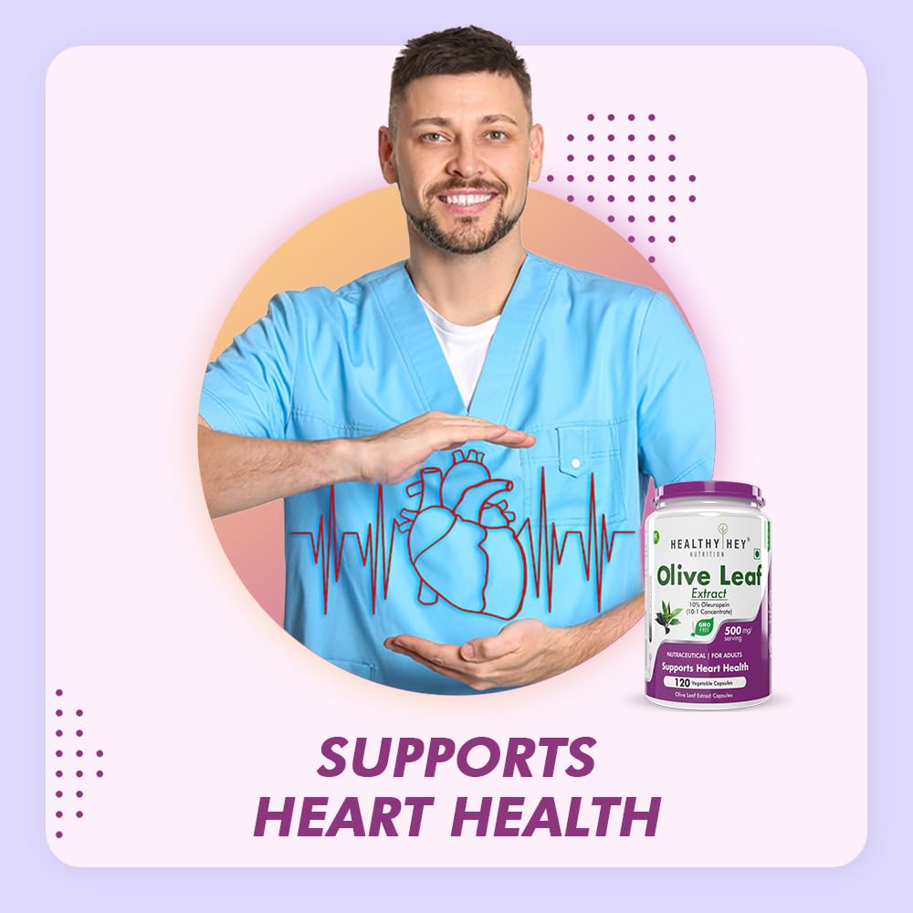 HealthyHey Nutrition Olive Leaf Extract | Super Strength: 10% Oleuropein -120 Vegetarian Capsules