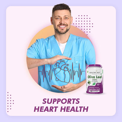 HealthyHey Nutrition Olive Leaf Extract | Super Strength: 10% Oleuropein -120 Vegetarian Capsules