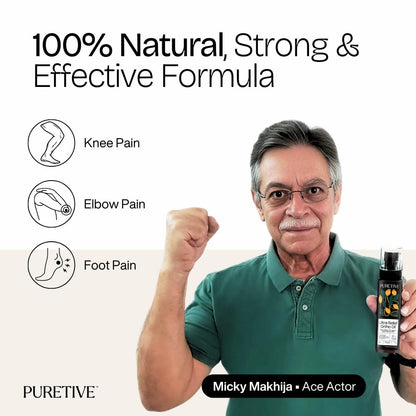 Puretive Ultra Relief Ortho Oil for Joint Pain, Sciatica & Frozen Shoulder â€“ Natural Heating Massage Oil for Winter | Eases Back, Neck & Muscle Stiffness | Fast-Absorbing & Non-Sticky | 100 ml