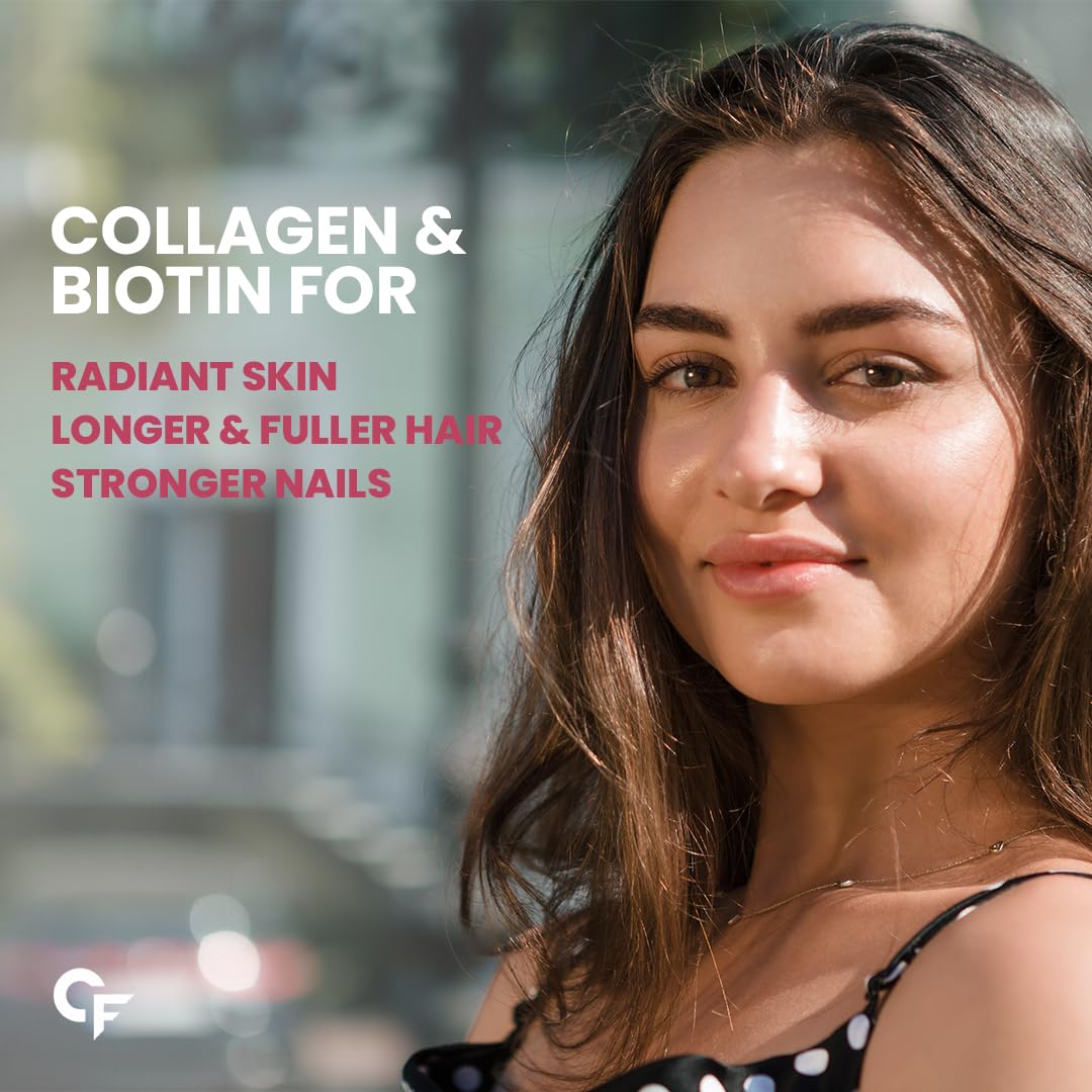 Carbamide Forte Collagen Supplements For Skin | Hair Gummies For Women Hair Growth | Biotin Gummies For Hair Growth & Skin Health For Women & Men | Mixed Fruit Flavour - 60