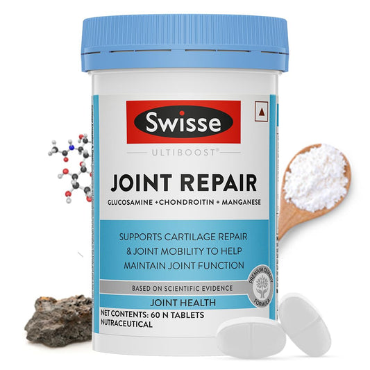 Swisse Joint Repair - Highest Glucosamine & Chondroitin Per Serving (3000mg Glucosamine, 1600mg Chondroitin) for Joint Pain & Cartilage Repair â€“ 60 Tablets