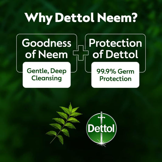 Dettol Neem Bathing Soap Bar With Pure Neem Oil, 75G (Buy 3 Get 1 Free), Combo Offer On Bath Soap