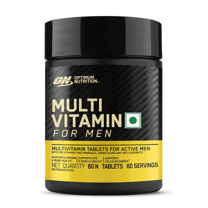 Optimum Nutrition (ON) Multivitamin for MENâ€“ 60 Tablets, 26 Vitamins & Minerals, Amino Acids & Anti-Oxidants (Green Tea Extract, Beta Carotene, Lutein, Lycopene). Vegetarian.