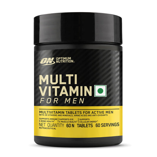 Optimum Nutrition (ON) Multivitamin for MENâ€“ 60 Tablets, 26 Vitamins & Minerals, Amino Acids & Anti-Oxidants (Green Tea Extract, Beta Carotene, Lutein, Lycopene). Vegetarian.