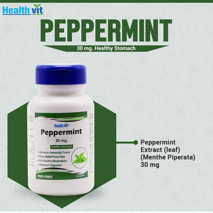 Healthvit Peppermint 30mg Healthy Stomach 60 Capsules