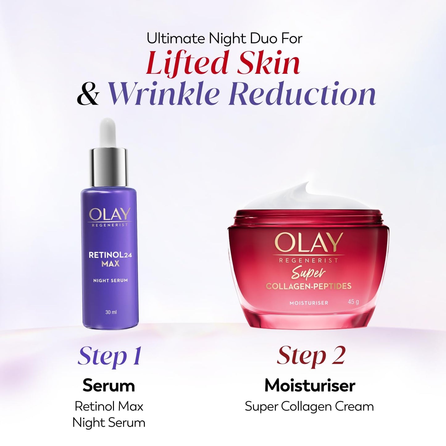 Olay Retinol24 Max Night Serum l Visibly Reduces Fine Lines in 7 Nights | Max Repair, Max Hydration l No Redness or Irritation | Fragrance Free l Normal, Oily, Dry and Combination Skin l 30ml