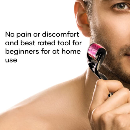 mars by GHC 0.5mm Derma Roller: 540 Titanium Micro Needles for Hair Growth & Beard Care | Minimize Hair Fall, Boost Follicle Stimulation | User-Friendly, Safe & Effective