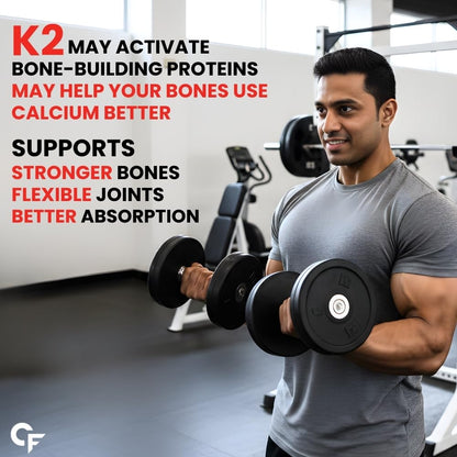 Carbamide Forte Vitamin K2 MK7 55 mcg | MK7 Form for Better Calcium Utilization | Vitamin K2 supplement to Support Strong Bones & Heart Health for Men & Women | 120 Vegetarian Tablets