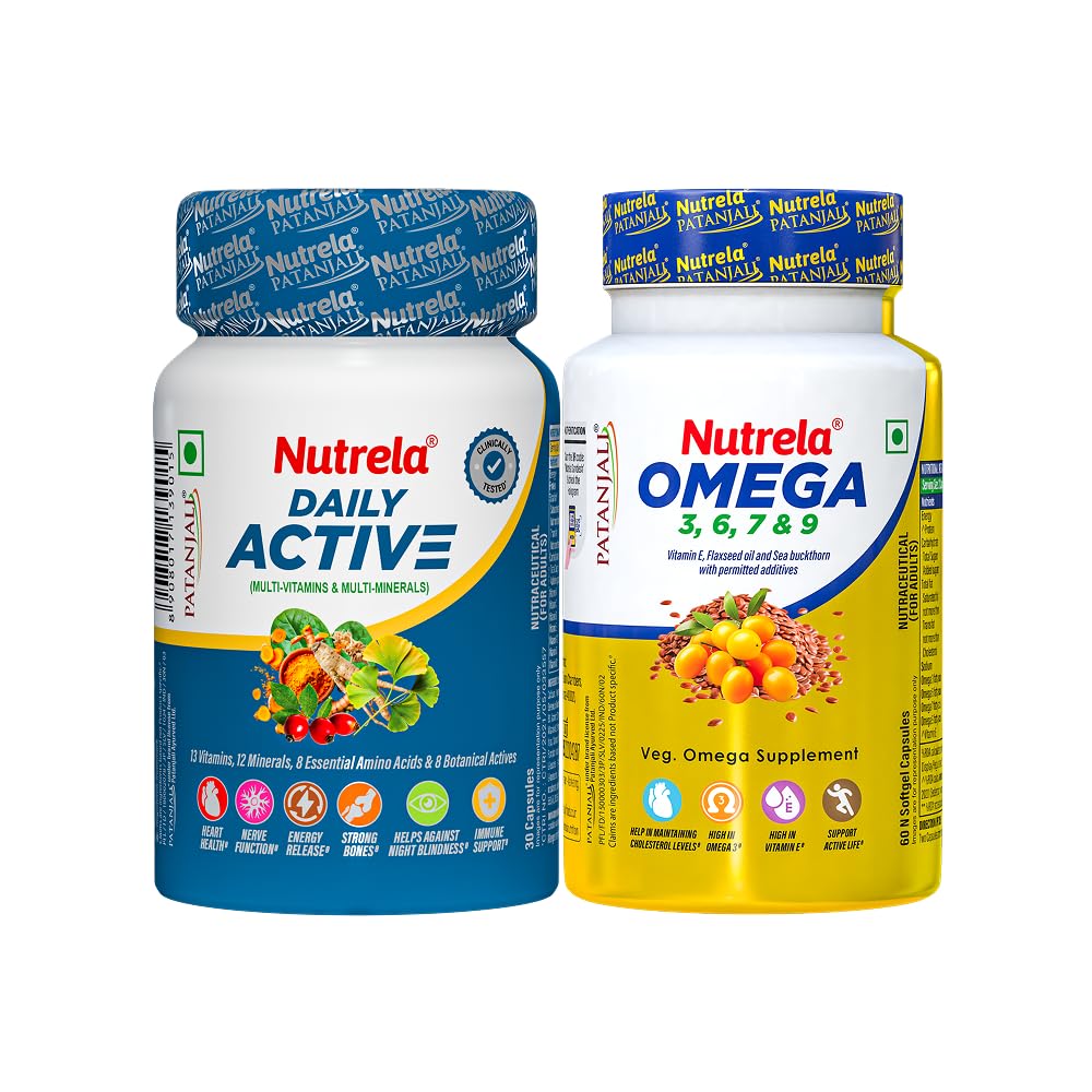 Nutrela Combo omega 60 Softgel & Daily active multivitamin 30 Capsules