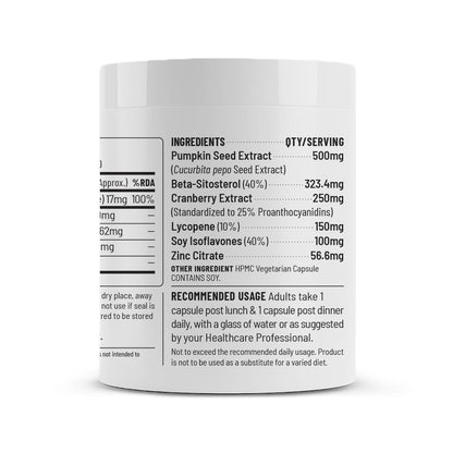 Unived Prostate Health with Beta-sitosterol, & Pumpkin Seed Extract | Helps Reduce Night time Bathroom Trips, Supports Better Bladder Emptying & Healthy Prostate Function | 60 Vegan Capsules