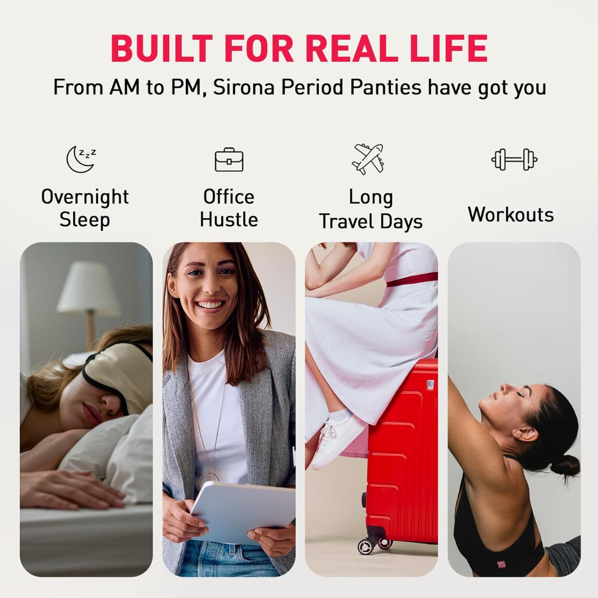 Sirona Disposable Period Panty for Girls & Women | L-XL | Pack of 5 | 360Â° Coverage for Stress Free Periods | Leakage Protection for Heavy Flow | Rash Free | Super Absorbent with Comfortable Fit