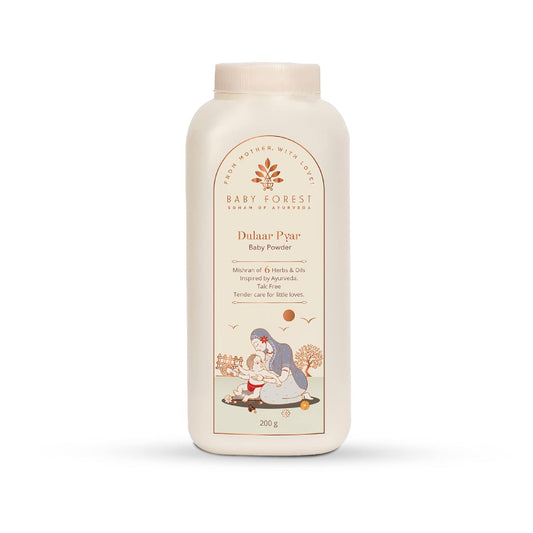 Baby Forest Dulaar Pyar Talc-Free Baby Powder | with Chamomile, Jojoba & Marigold Oils + Corn Starch | for Soft, Rash-Free Skin | Natural, Derma Safe, Cruelty-Free Baby Powder | 200g
