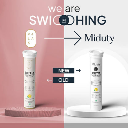 Miduty by Palak Notes Electrolytes Drink - Instant Hydration Drink - Lemon Flavor - Sugar-Free Electrolyte Drink - No more fatigue and dizziness - Hydration Electrolyte - 20 Effervescent Tablets