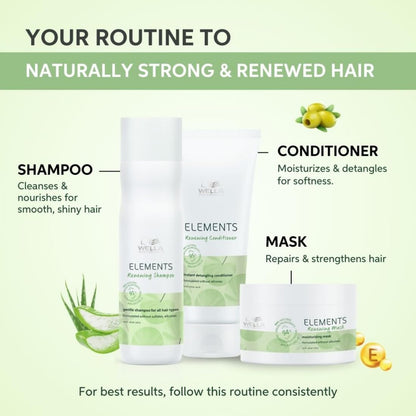 Wella Professionals Elements Renewing Shampoo | Gentle Cleanser for Shiny, Frizz-Free Hair | Sulphate Free Shampoo, Silicone, Paraben Free & Vegan | With Aloe Vera, Vitamin E