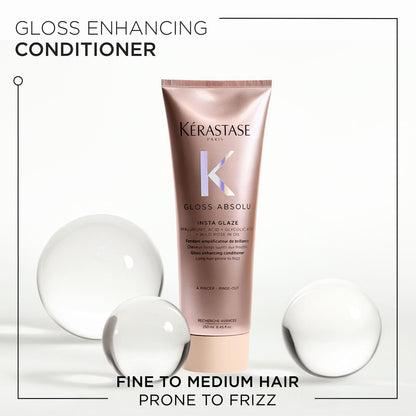 KÃ©rastase Gloss Absolu Anti-Frizz Foaming Conditioner For Bouncy, Glossy Hair | Fine To Medium Hair | 4-Days Anti-Frizz | With Hyaluronic & Glycolic Acid, Wild Rose-In-Oil | 250ml