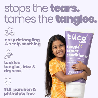 TucoÂ® Kids Tangle Tamer Hair Conditioner | Jojoba Oil & Keratin | pH Balanced, Frizz Free, Hypoallergenic | Ages 2-5, 4-10, 10-15, 5-10 Years | Paraben & Sulphate Free | 100ml (Pack Of 1)