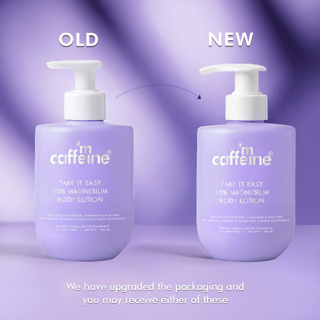 mCaffeine 10% Magnesium Body Lotion 300ml | Stress-Relief & Better Sleep | Mild Vanilla Orchid Fragrance Calms & Soothes | 3% Cocoa Butter, Non-Greasy, Deep Moisturization Bodylotion for Men & Women | Summer Cream for Dry Skin