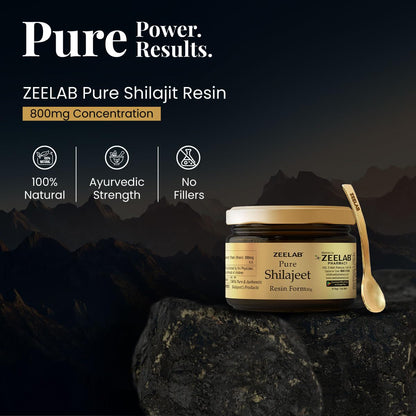 Zeelab Shilajit Pure Resin 20gm | 100% Pure Himalayan Shudh Shilajeet | Natural Source of Fulvic Acid & Minerals | Supports Energy, Stamina, Strength & Vitalityâ€“ 20gm