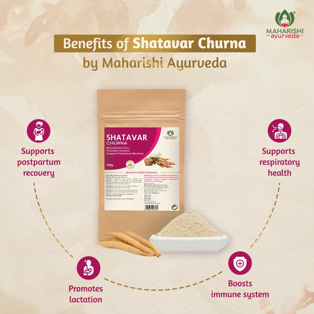 Maharishi Ayurveda Shatavar Churna - 100% Natural Supplement for Women's Health - 100 gm