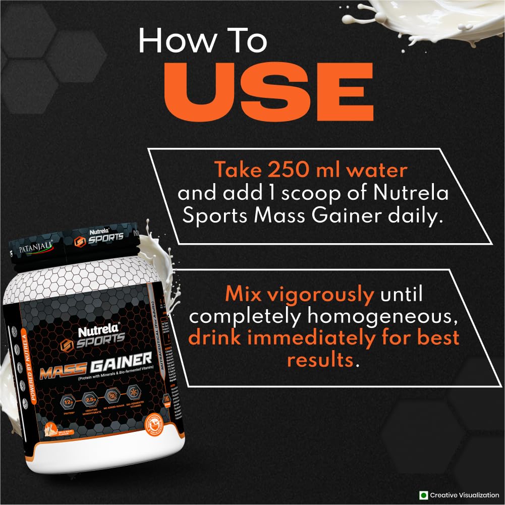 NUTRELA Sports Mass Gainer Powder- 1Kg (Malai Kulfi)