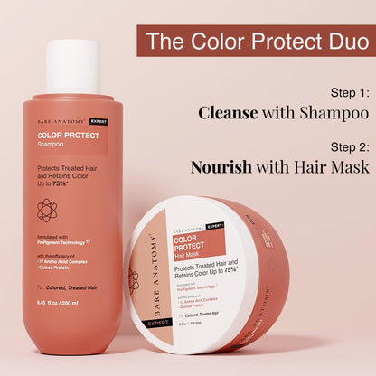 Bare Anatomy Hair Colour Protect Shampoo, Retains Colour Upto 8 Weeks, Repairs Damage With Amino Acid & Quinoa Protein For Dry & Frizzy Coloured Hair For Unisex, 250ml