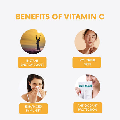 Vokin Biotech Vitamin C 40mg with Amla 1000mg for Immunity - Skin Care - Antioxidants 20 Effervescent Tablets Orange Flavor