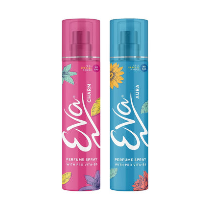 Eva Aura & Charm No Gas Perfume Spray | Long Lasting Perfume Body spray | Floral Grace With Shades Of Mandrine Orange, Cashmirwood & Fresh Citrus Fragrance | Deodorants Women | 120 Ml | Pack Of 2