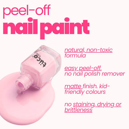 TucoÂ® Kids Water Based Safe Nail Polish for girls | Easy to Peel Off, Non Toxic, Natural & Safe for Kids | Play Safe with Chemical Free Nails for Daughters | Pack of 1x5ml | Pink
