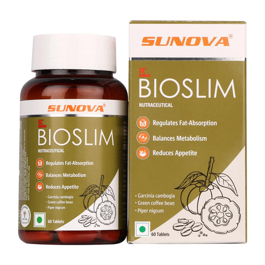 SUNOVA Bioslim Fat Burner Capsules â€“ Organic Weight Management Formula Made of Garcinia Cambogia and Green Coffee Bean Extracts 60 Tablets (Pack of 1)