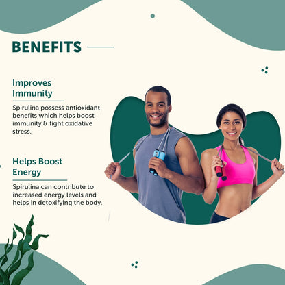 Neuherbs Spirulina Powder - 100g | Supports Energy, Immunity & Detox | Rich in Iron, Calcium, Potassium & Omega 3 6 9 | 100% Pure & Natural With No Artificial Additives