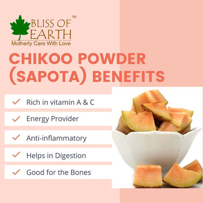 Bliss of Earth 500gm Chikoo (Sapota) Powder Natural Spray Dried