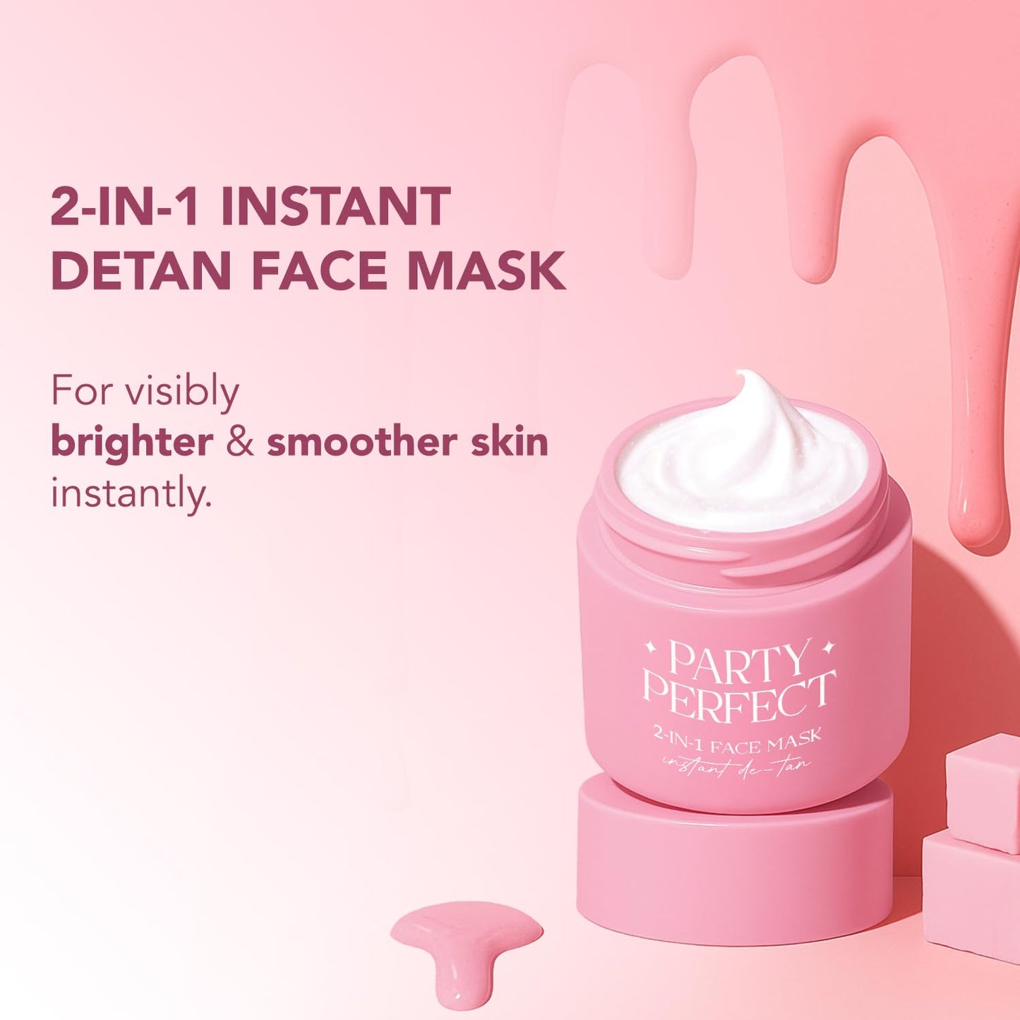BELLAVITA Party Perfect 2-in-1 Face Mask | Instant Tan Removal | No Bleach Formula | Face Mask for Summer | Instant Brightening | Dark Spot Reduction | For Men & Women | 45 g