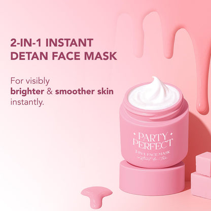 BELLAVITA Party Perfect 2-in-1 Face Mask | Instant Tan Removal | No Bleach Formula | Face Mask for Summer | Instant Brightening | Dark Spot Reduction | For Men & Women | 45 g