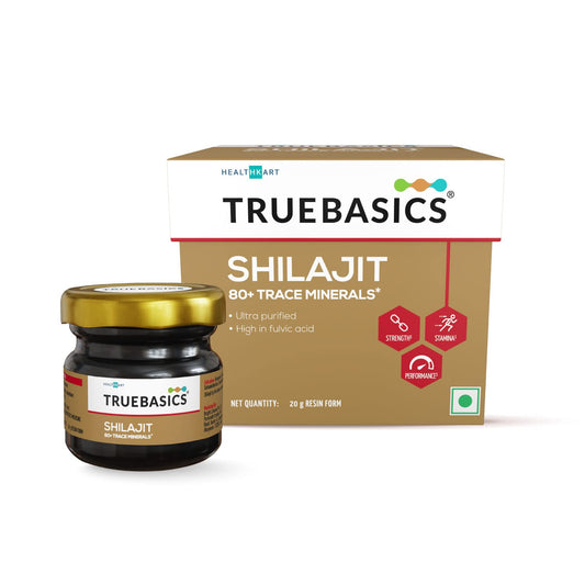 TrueBasics Shilajit Resin (20g) | 80+ Trace Minerals, Ultra Purified, High Fulvic Acid | For Immunity, Strength & Stamina