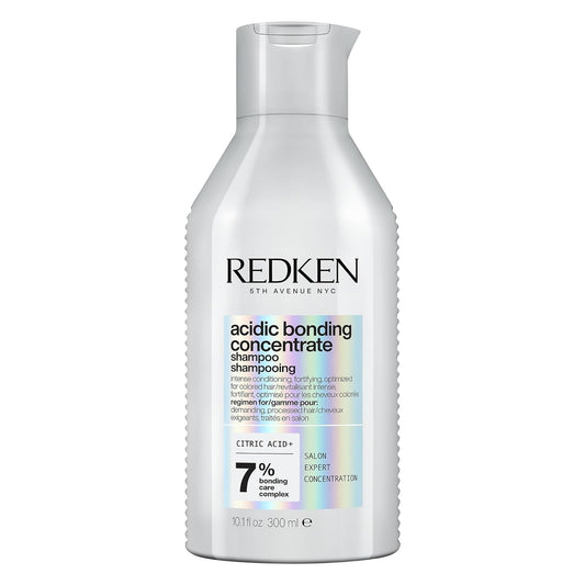 Redken Acidic Bonding Concentrate Sulphate Free Shampoo With Citric Acid, 300 ml | Professional pH Balancing Bond Repair Shampoo For Dry, Damaged, Coloured and Frizzy Hair | For Men & Women