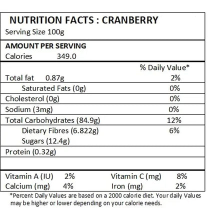 NamoOrganics - Dried Sliced Cranberry - 500 Gm - USA Cranberries dry fruits