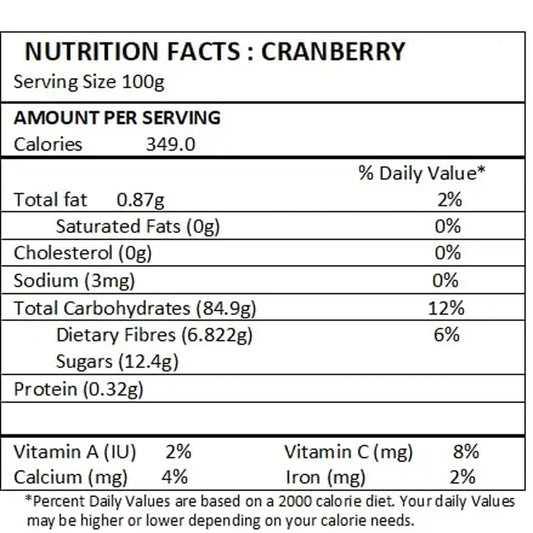 NamoOrganics - Dried Sliced Cranberry - 500 Gm - USA Cranberries dry fruits