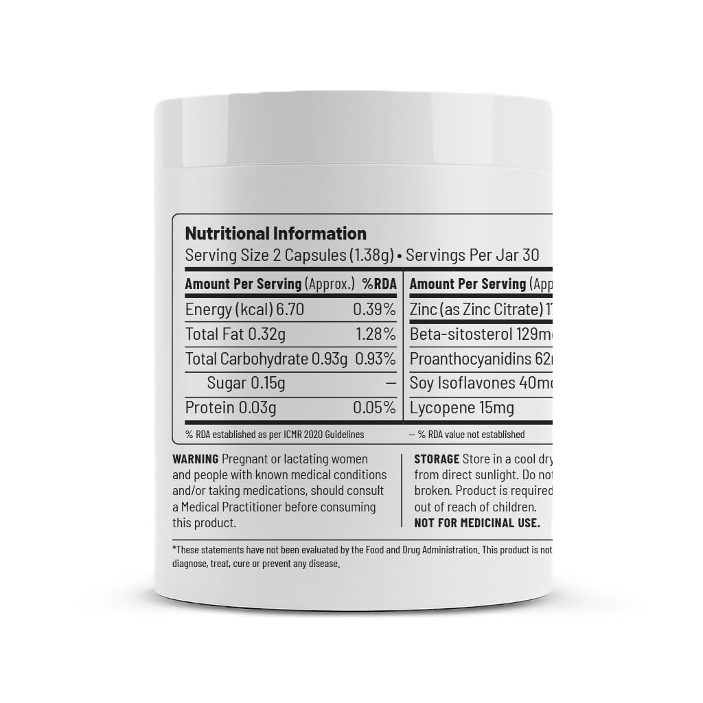 Unived Prostate Health with Beta-sitosterol, & Pumpkin Seed Extract | Helps Reduce Night time Bathroom Trips, Supports Better Bladder Emptying & Healthy Prostate Function | 60 Vegan Capsules
