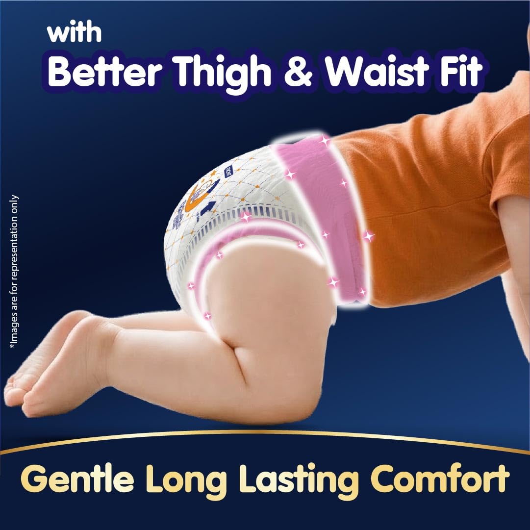 New Mamypoko Pants Premium All Night Absorb| Pant Style Baby Diapers Large Size(L), 62 Count, Ideal for 9-14Kgs|1 Diaper= Upto All Night Absorption now with 10% increased power|Wider Crisscross Sheet|Gentle Coco Care| 12hr Leakage Protection
